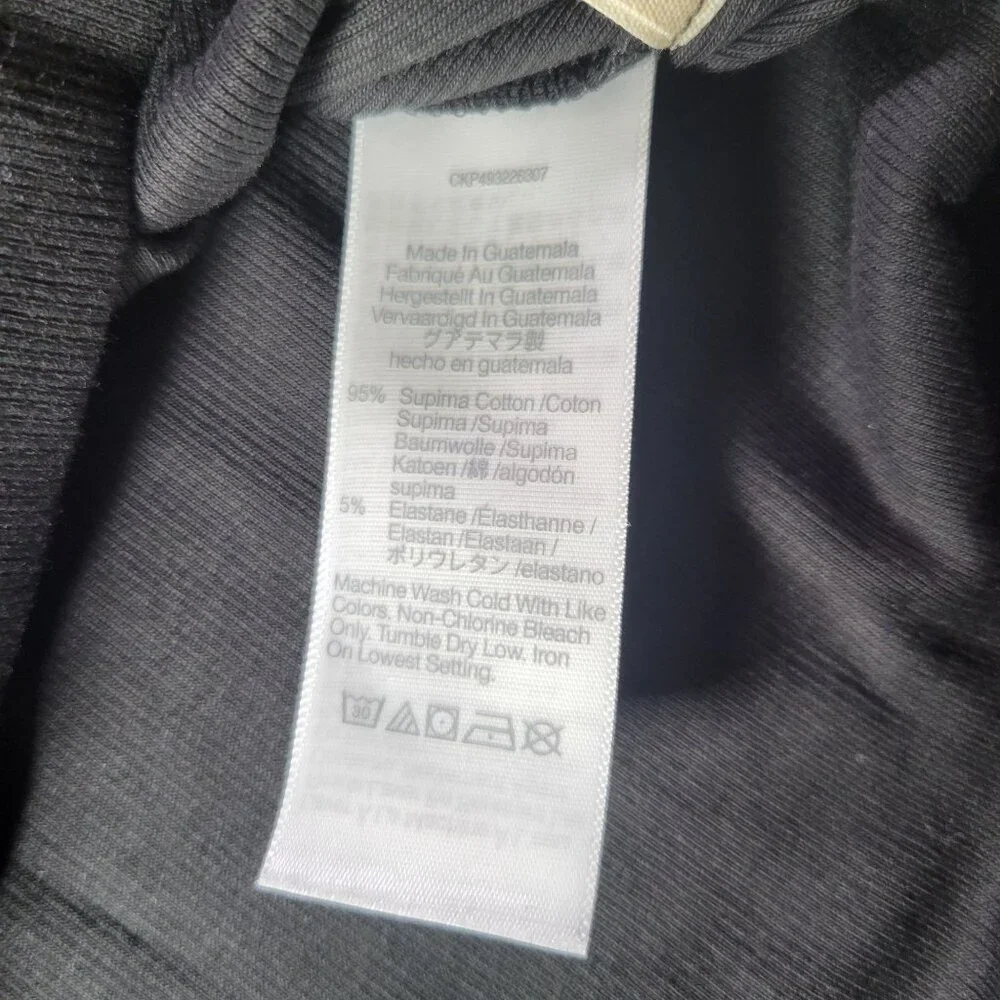 Madewell Black Generative Supima Cotton-Blend Sleeveless V-Neck Tank Top Size L - Picture 3 of 6